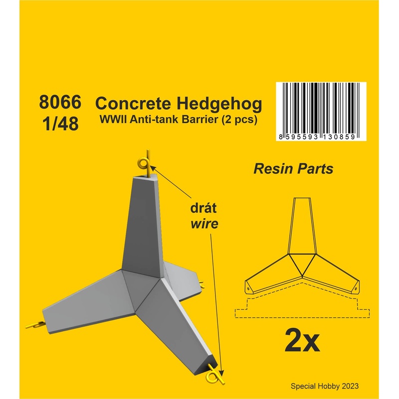 1/48 Concrete Hedgehog - WWII Anti-tank Barrier (2 pcs.)