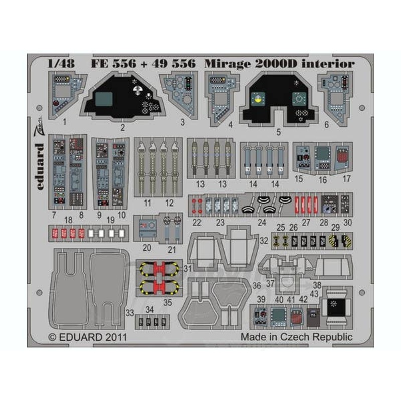 1/48 Mirage 2000D Interior Self-Adhesive Pre-Colored (for Kinetic)