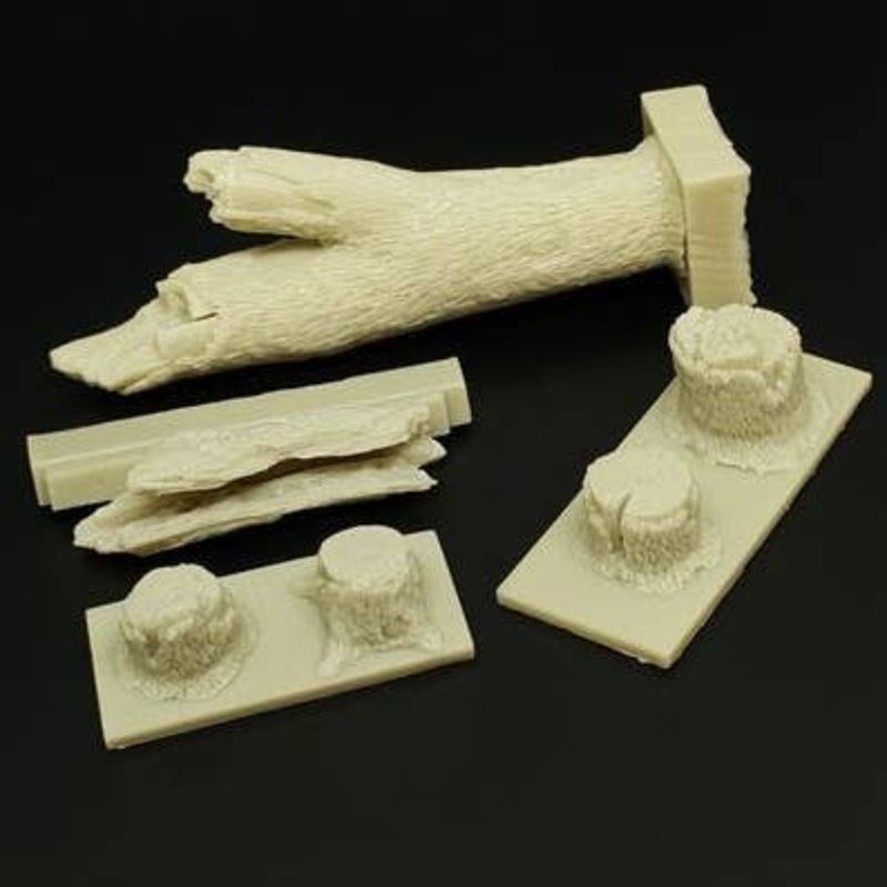 1/48 Tree Trunk And Stump Set (Made Of Resin)