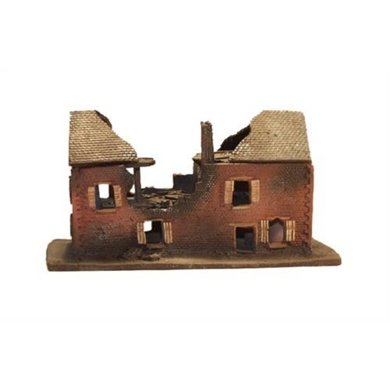1/56 Destroyed Village Private House with removable parts
