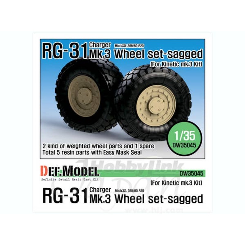 1/35 RG-31 Mk.3 Sagged Wheel Set (Kinetic)