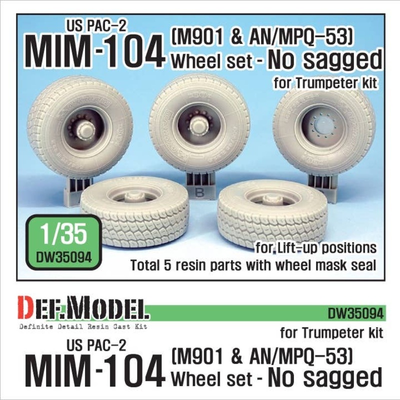 1/35 US MIM-104 M901 & AN/MPQ-53 Wheel Set No sagged for Trumpeter