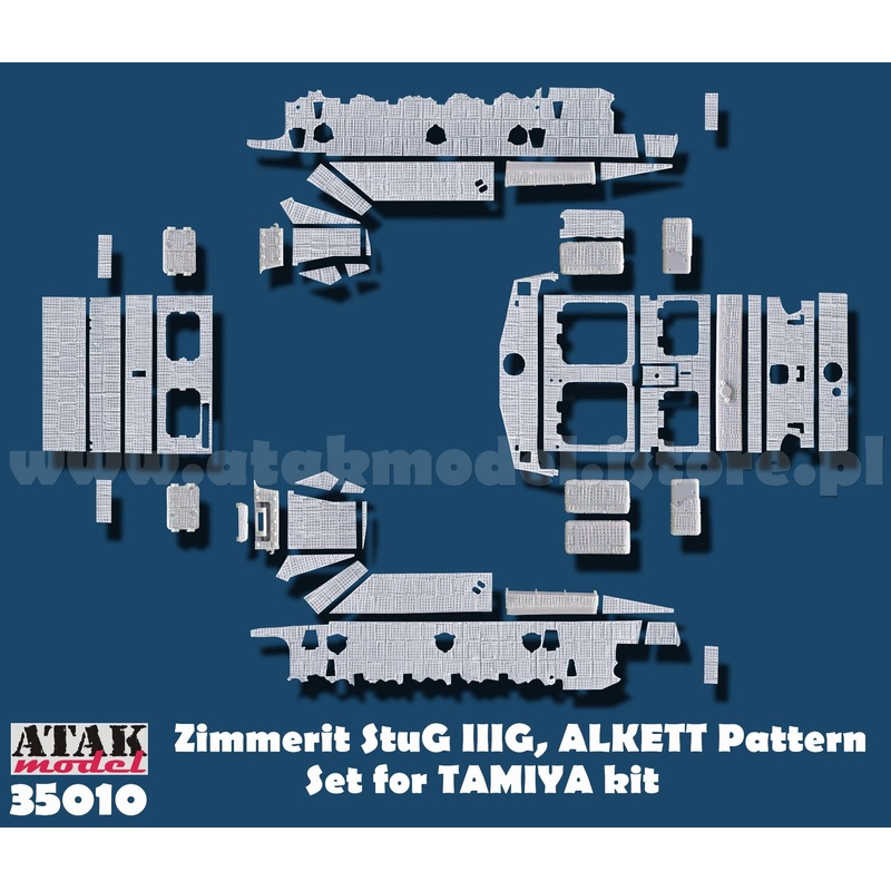 1/35 WWII Germany StuG III Type G (Early Type) Zimmerit Set for Alket (for Tamiya)