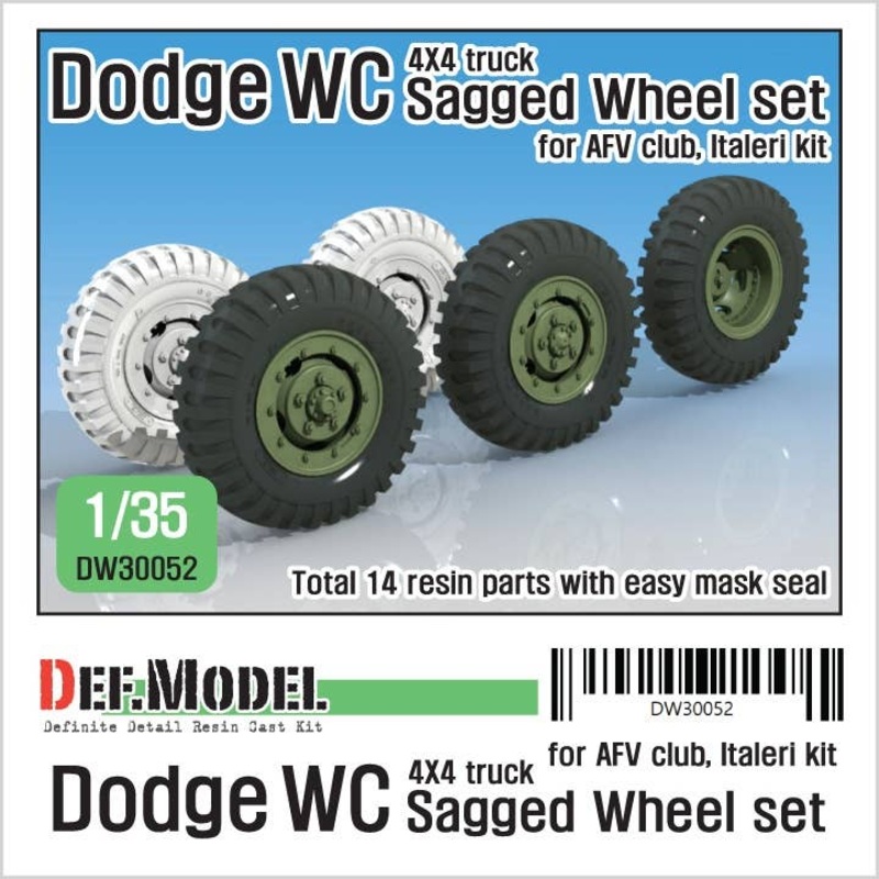 1/35 WWII U.S. Dodge WC 4x4 Truck Sagged Wheel Set (for AFV Club/Italeri)