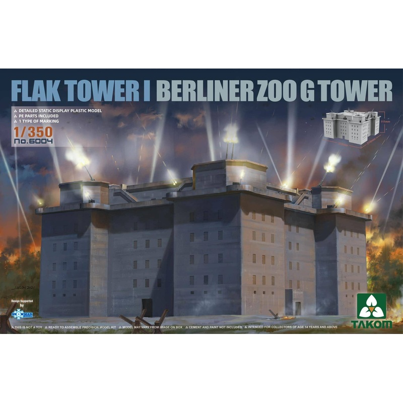 1/350 Germany Flak Tower I Berlin Zoo Tower (G Tower)