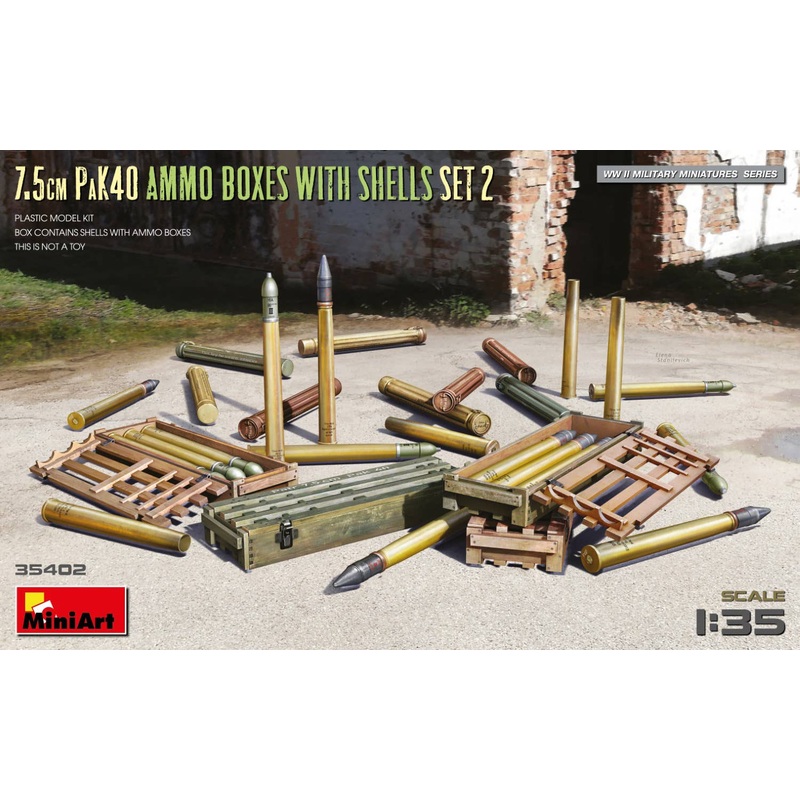 1/35 7.5cm PaK40 Ammo Box w/ Shells Set 2