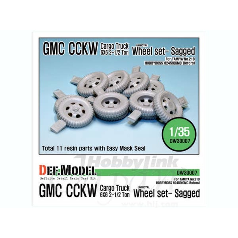 1/35 GMC CCKW Cargo Truck Uniroyal Wheel Set Sagged (for Tamiya/Hobby Boss)