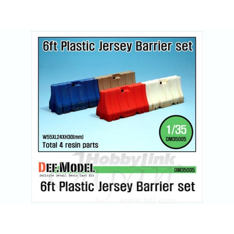 1/35 Modern 6ft Plastic Jersey Barrier Set