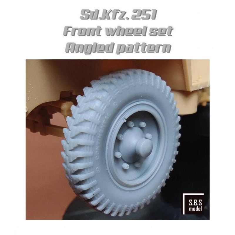 1/35 Sd.Kfz 251 front wheel set (angled pattern - sagged)