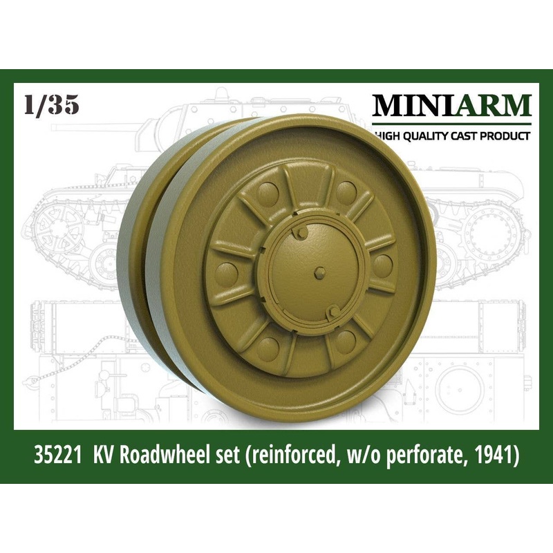 1/35 WW.II Russia Wheel Set for KV Tanks 1941 Model without Ribs / Blockage Specification