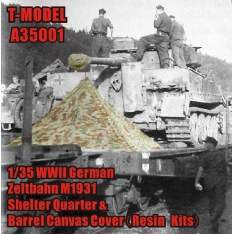 1/35 WWII German Zeltbahn M1931 Shelter Quarter & Barrel Canvas Cover (Resin Kits)