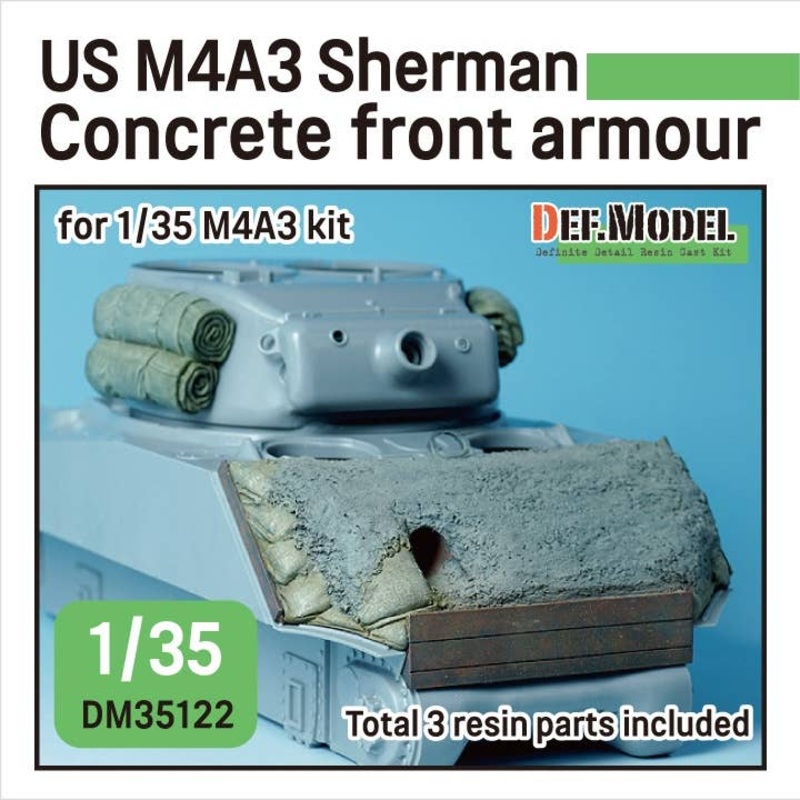 1/35 WWII US M4A2/A3 Sherman Concrete 47 front Armour (for M4A2/A3 kit)