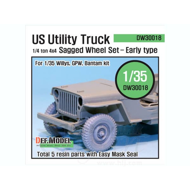 WWII US 1/4 ton Early Wheel Set (Willys/Ford GP/Bantam)