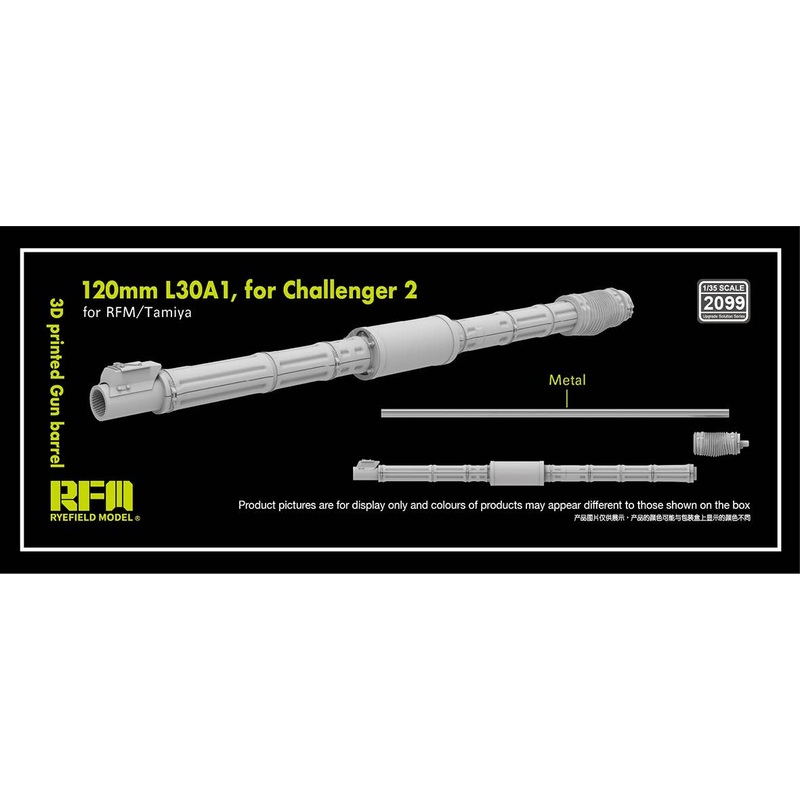 1/35 3D Printed Gun Barrel 120mm L30A1 for Challenger 2 (for RFM/Tamiya)