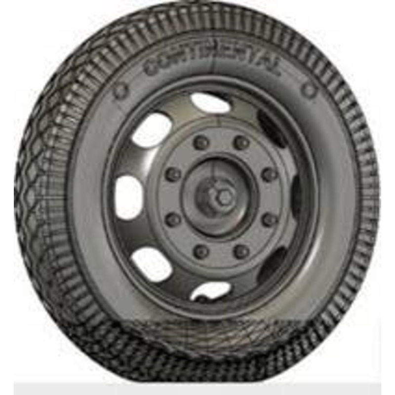 1/35 German Maultier Front Wheels (Weight-Deformed Tires) D Company - Diamond Tread