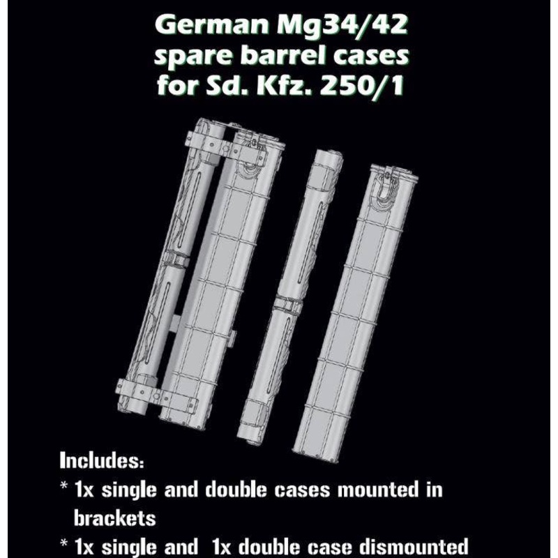 1/35 German Mg34/42 spare barrel cases for Sd. Kfz. 250/1
