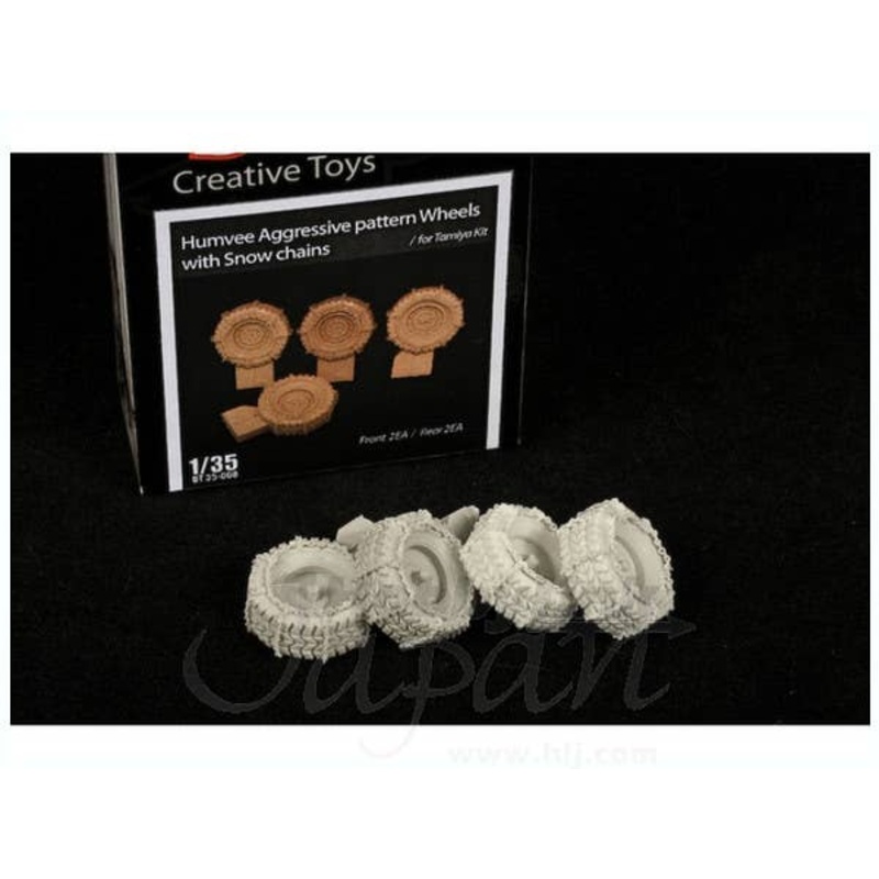 1/35 Humvee Aggressive Pattern Wheels with Snow Chains (for Tamiya)