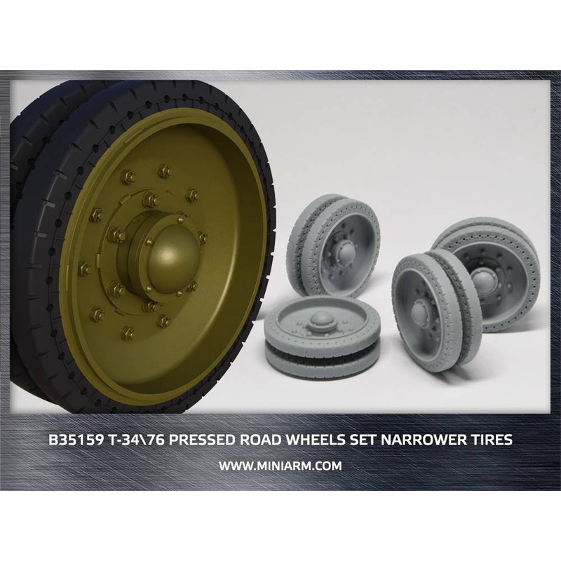 1/35 T-34/76 Narrow Tire Disc Wheel Set (for DML/Zvezda)