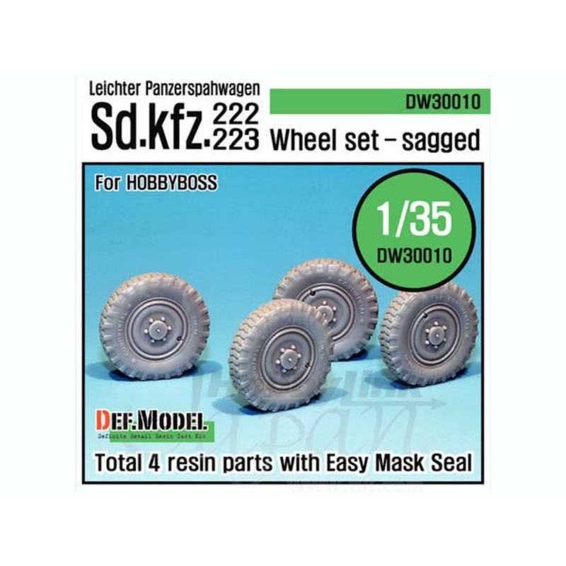 1/35 WW2 German sd.kfz.222 Wheel Set (Hobbyboss)