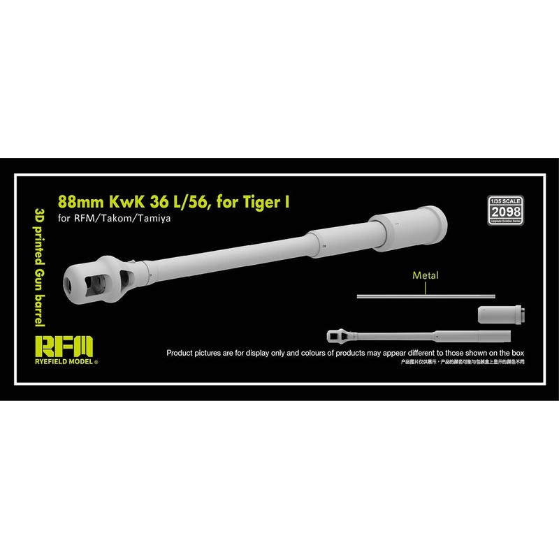 1/35 3D Printed Gun Barrel 88mm KwK 36 L/56 for Tiger I (for RFM/Takom/Tamiya)