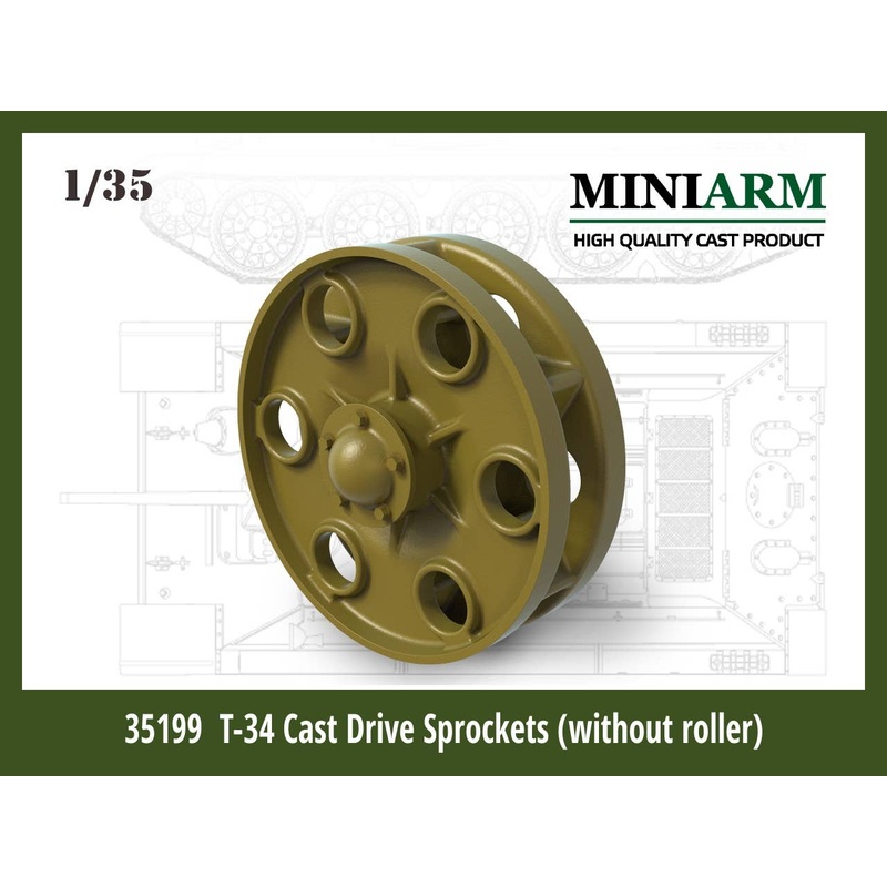 1/35 Drive Sprocket Rollerless Type for WWII Soviet T-34 (for Dragon, Zvezda)