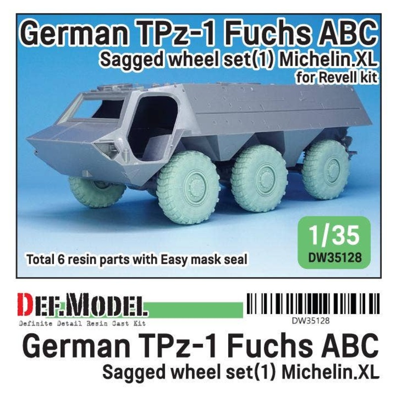 1/35 German TPz-1 Fuchs ABC Sagged Wheel Set (1) Michelin.XL (for Revell)