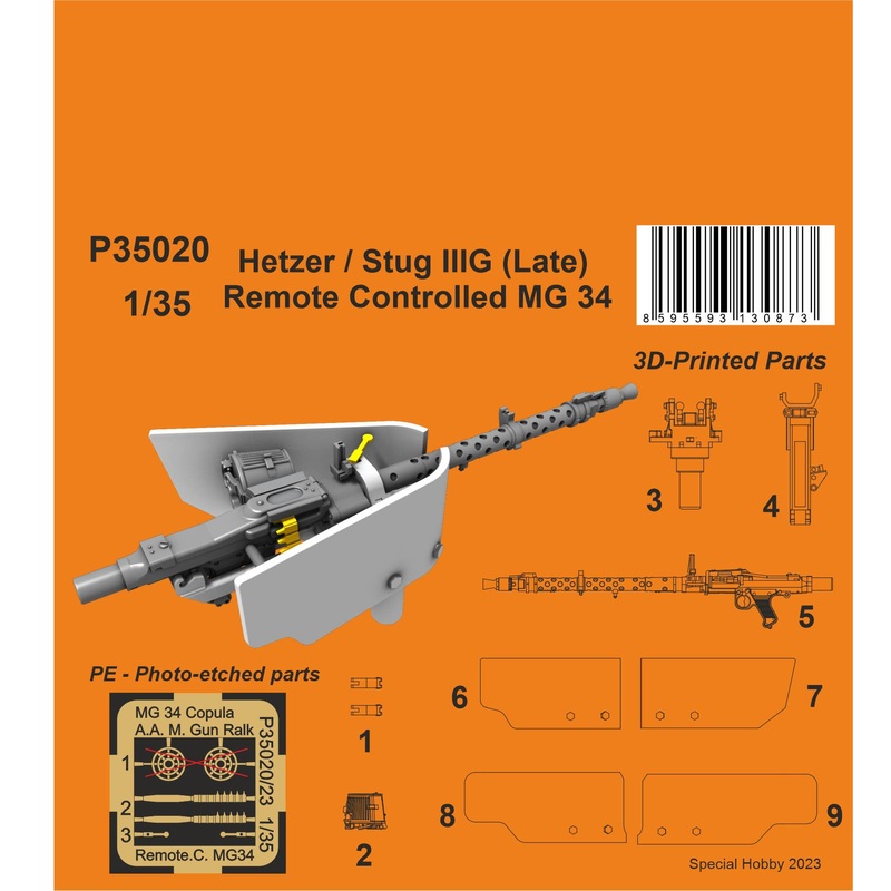 1/35 Hetzer / Stug IIIG (Late) Remote Controlled MG 34