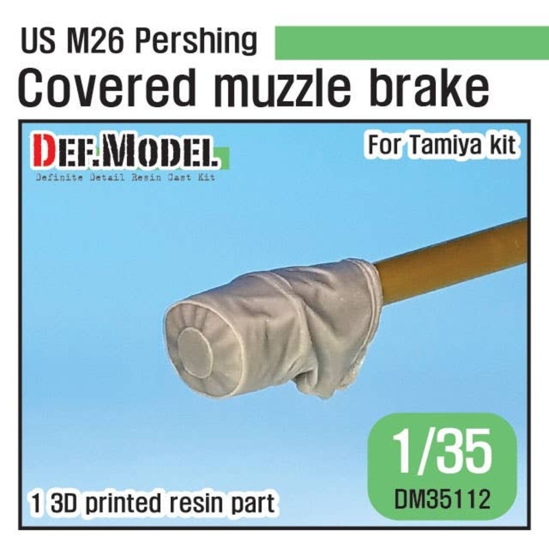 1/35 Korean War US Army M26 Pershing Muzzle Brake Campus Cover Specification 3D Printer Made (for Tamiya)