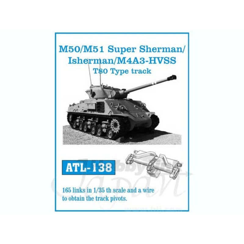 1/35 M/50 M/51 Super Sherman / Isherman / M4A3 -HVSS T-80 Type track