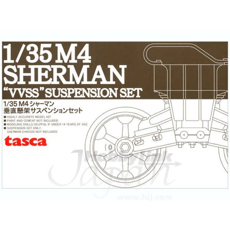 1/35 M4 Sherman "VVSS" Suspension Set A Early w/Flexible Plastic Tracks T51