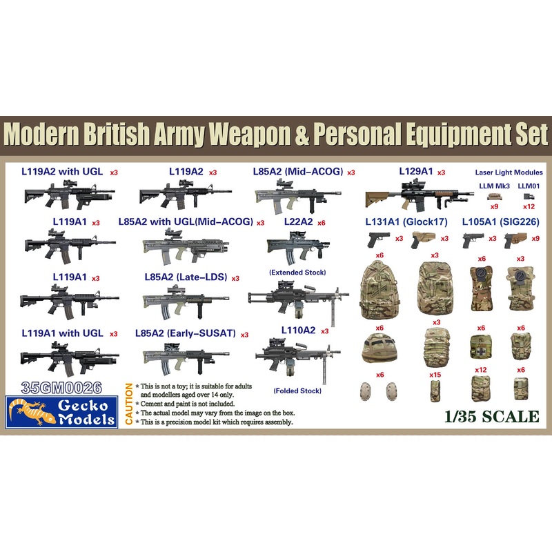 1/35 Modern British Army Weapon & Equipment Set