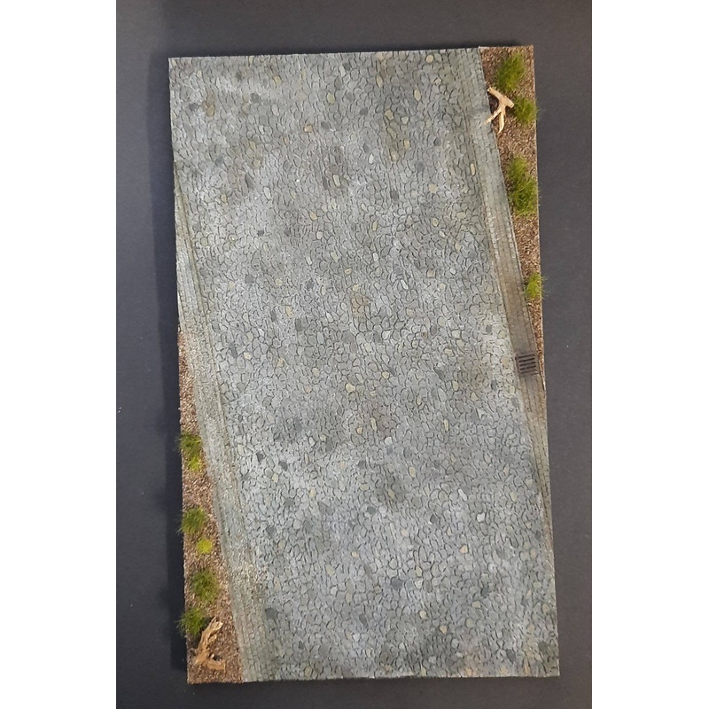 1/35 Polyurethane Sheet Weedy Sidewalks and Rural Cobblestone Roads