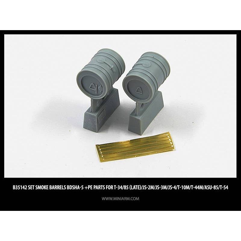 1/35 Set smoke barrels BDSHA-5 + PE Parts for T-34/85 (Late)/JS-2M/JS-3M/JS-4/T-10M/T-44M/ASU-85/T-54