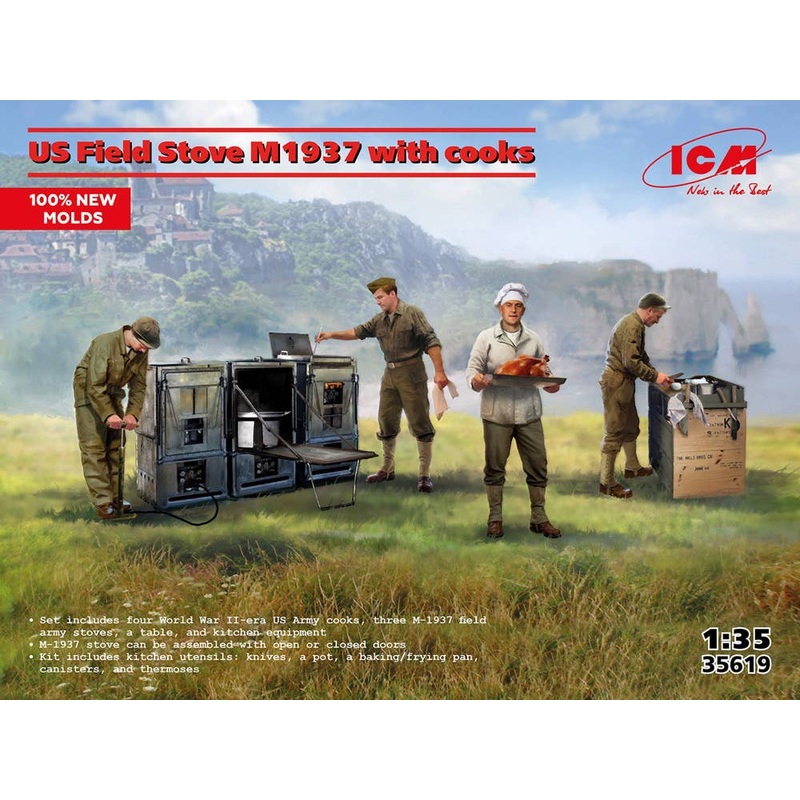 1/35 US Field Stove M1937 with cooks