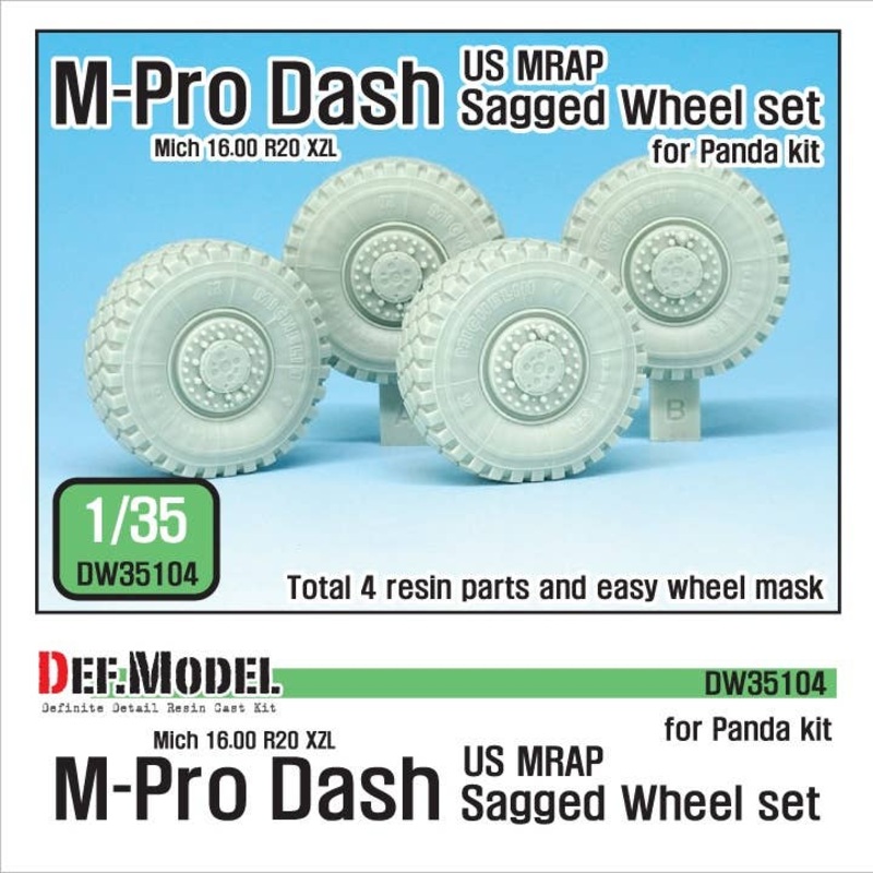 1/35 US MRAP M-pro Dash Sagged Wheel set (Panda)