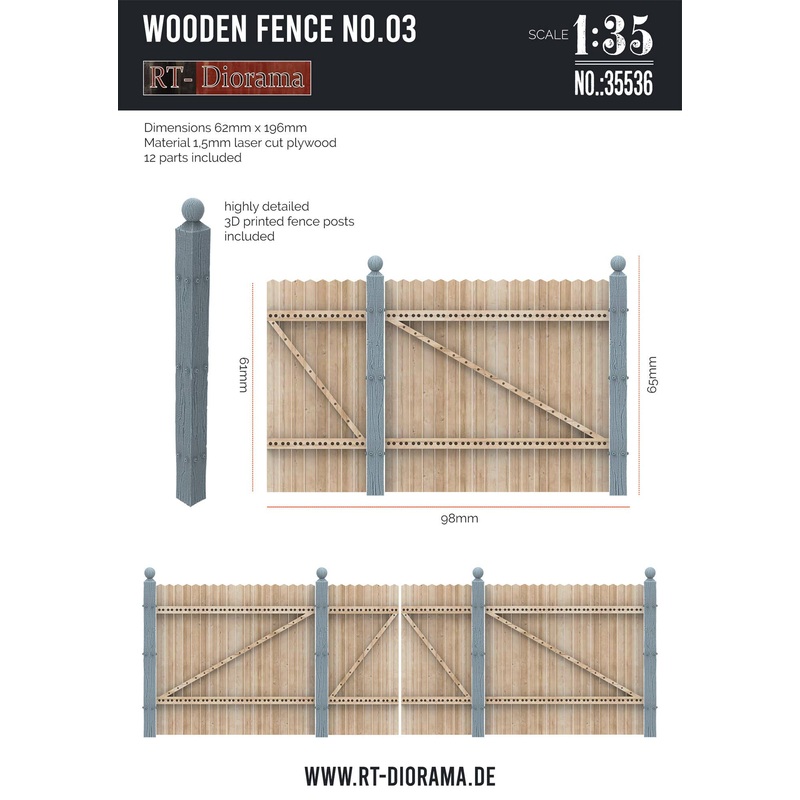 1/35 Wooden Fence No. 3