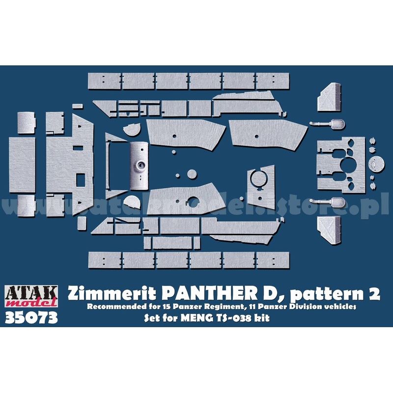 1/35 WWII Germany Panther D Zimmerit Set #2 (Meng Model TS-038 / ES-003)