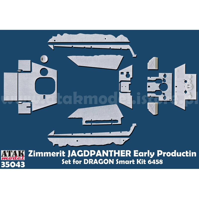 1/35 WWII Germany Zimmerit Set for Jagdpanther Tank Destroyer Early Type (for Dragon 6458)