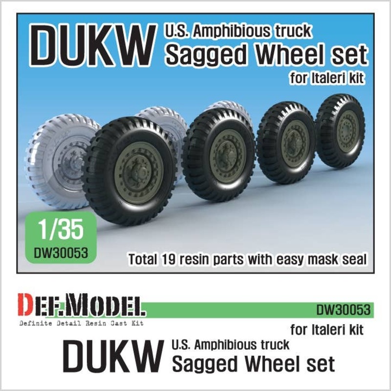 1/35 WWII U.S. DUKW Amphibious Truck Sagged Wheel Set (for Italeri)