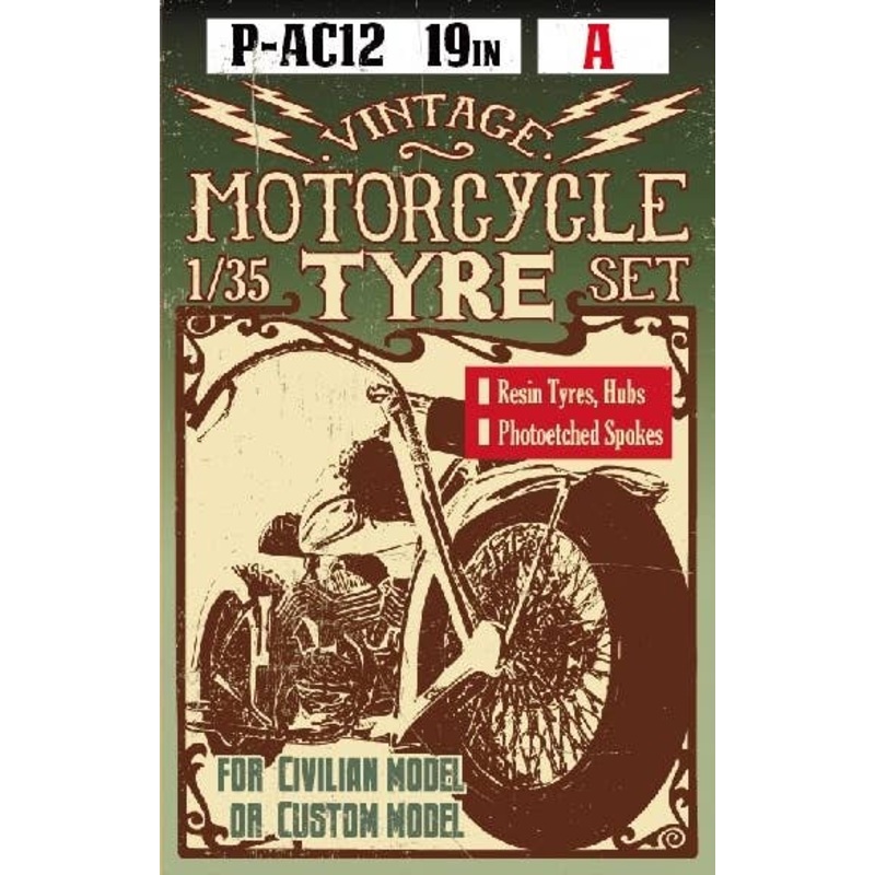 1/35 19inch Vintage Motorcycles Tyre for civilian type A