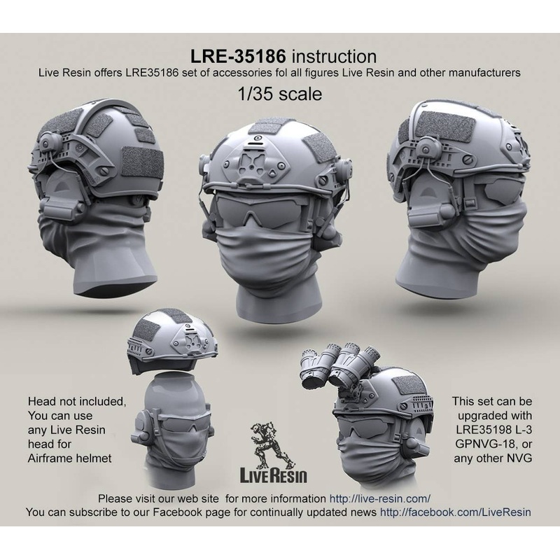 1/35 Airframe Helmets w/ Headsets Rail Adaptor