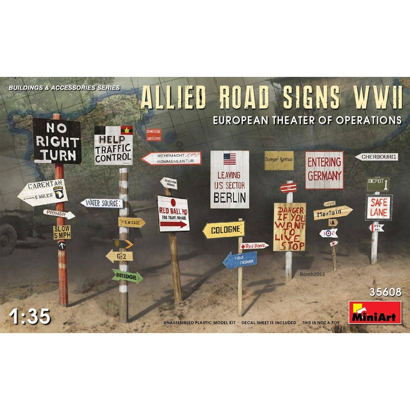 1/35 Allied Road Signs WWII. European Theatre of Operations