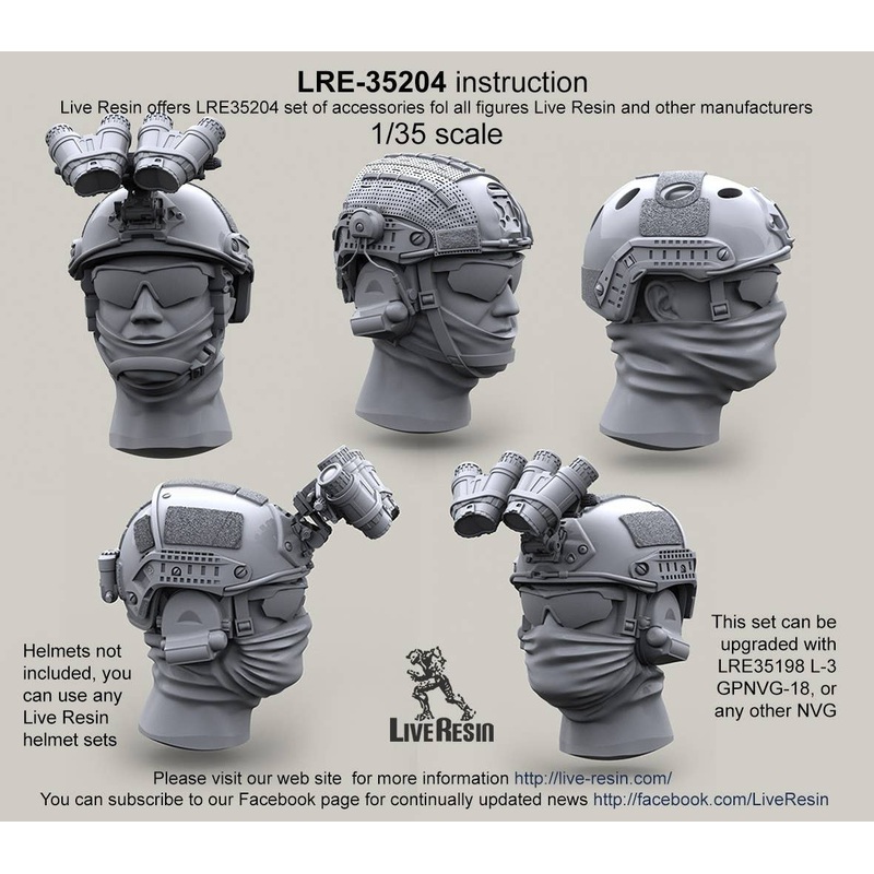 1/35 Heads w/ Balaclavas for Ops Core & Airframe helmet with/without headsets
