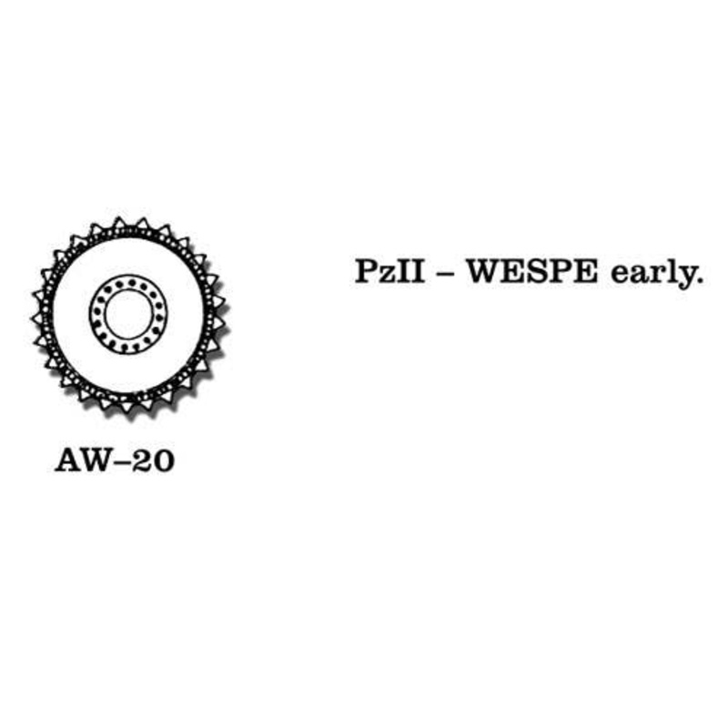 1/35 Metal Wheels for Panzer II / Wespe Early Model