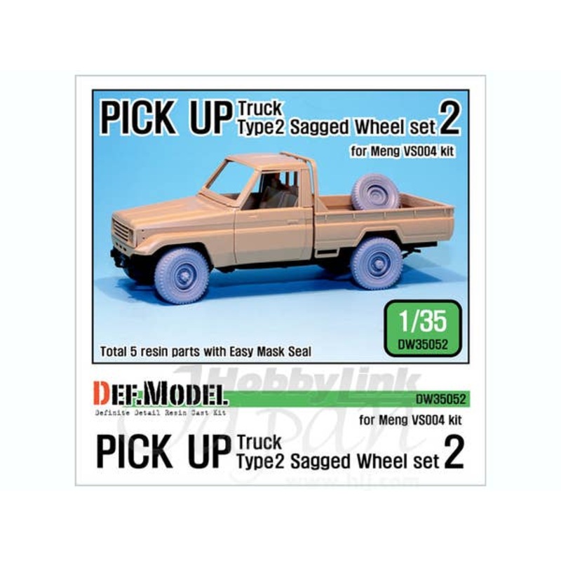 1/35 Pick up truck Type 2 Sagged Wheel Set #2 (Meng)