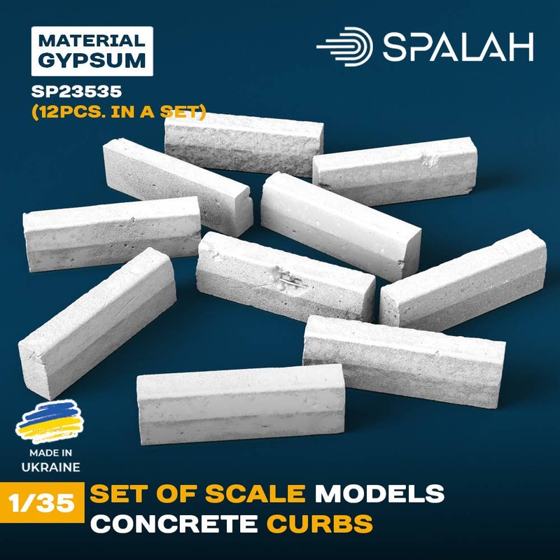 1/35 Set of scale models Concrete curbs, (12 pcs)
