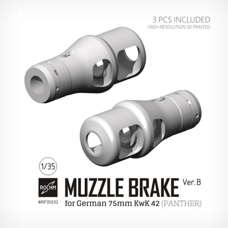 1/35 WW.II German Panther Tank 75mm KwK42 Muzzle Brake for Gun Ver.B