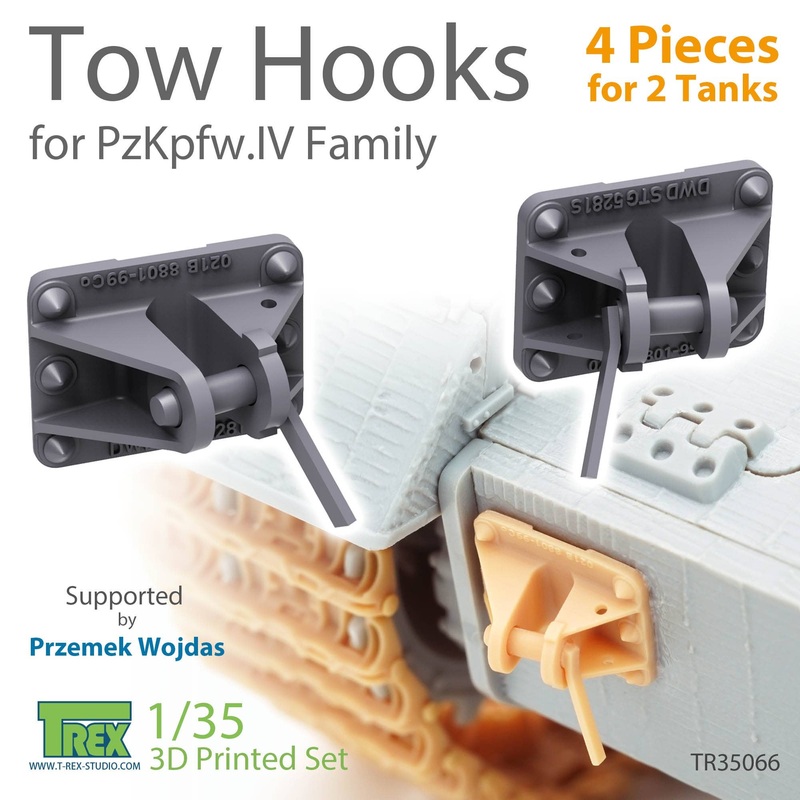 1/35 WW.II German Panzer IV Tow Hook for 2 Tanks (4 for 2)