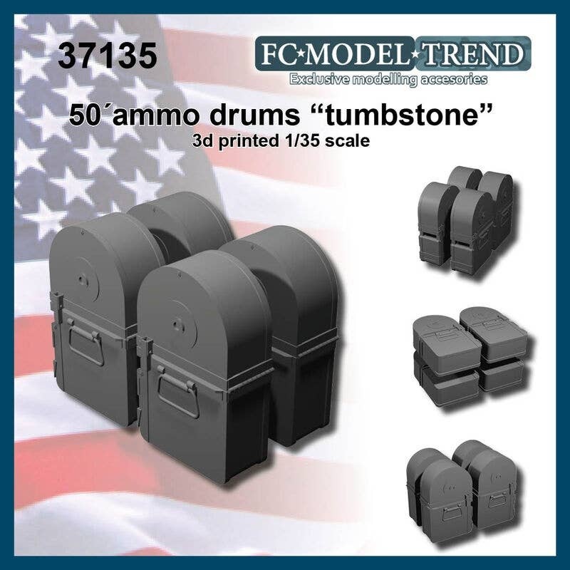 1/35 WWII USA .50 (12.7mm) Tombstone Ammunition Drum