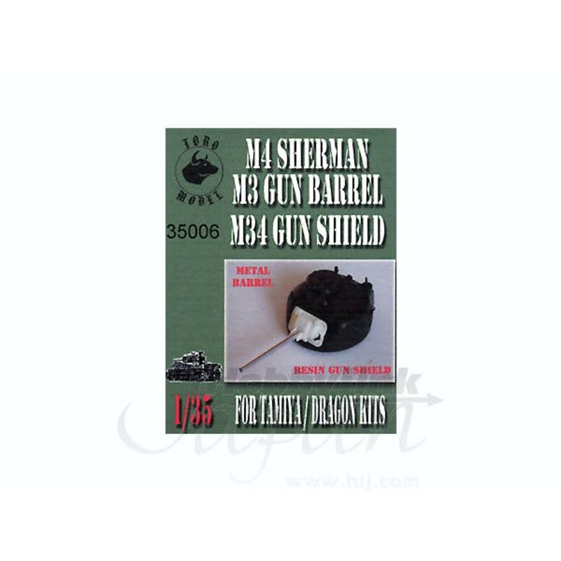 1/35 M4 Sherman M3 Gun Barrel M34 Gun Shield for Tamiya